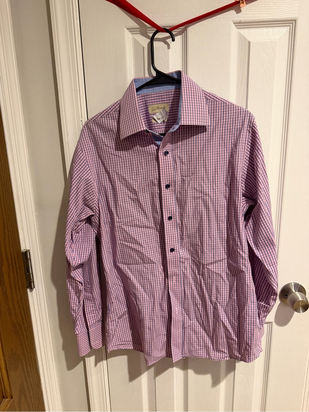 Classic Men's Check Dress Shirt - Pink